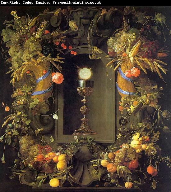 Jan Davidz de Heem Eucharist in a Fruit Wreath